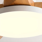 Solid Wood 5 Blades LED Classic Ceiling Fan with Light Image - 13