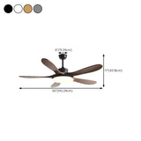 Solid Wood 5 Blades LED Classic Ceiling Fan with Light Image - 16