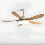 Solid Wood 5 Blades LED Classic Ceiling Fan with Light Image - 3