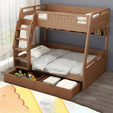 Solid Wood Natural Finish Lift Up Storage Bunk Bed Image - 13