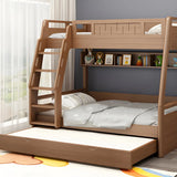 Solid Wood Natural Finish Lift Up Storage Bunk Bed Image - 14