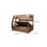 Solid Wood Natural Finish Lift Up Storage Bunk Bed #size