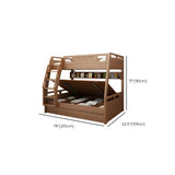 Solid Wood Natural Finish Lift Up Storage Bunk Bed Image - 18