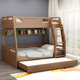 Solid Wood Natural Finish Lift Up Storage Bunk Bed Image - 6