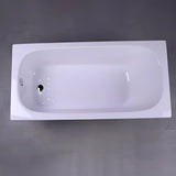 Soothing Rectangle Acrylic White Flat Soaking Bathtub Image - 10