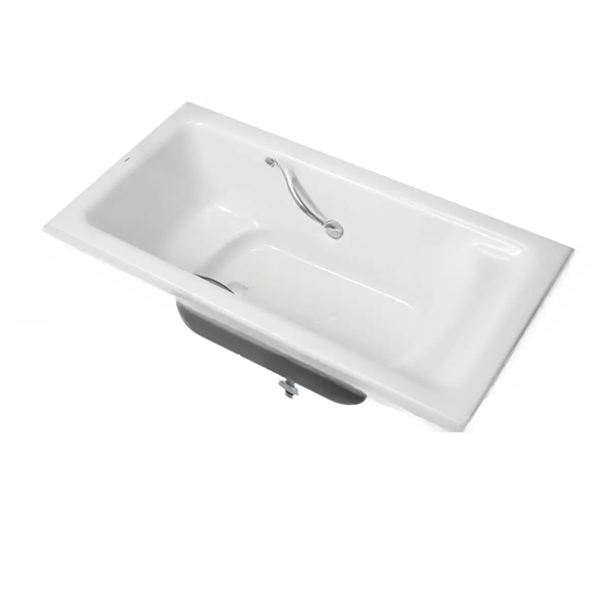 Soothing Rectangle Acrylic White Flat Soaking Bathtub Image - 11