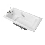 Soothing Rectangle Acrylic White Flat Soaking Bathtub Image - 13