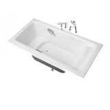 Soothing Rectangle Acrylic White Flat Soaking Bathtub Image - 15