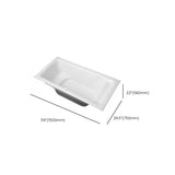 Soothing Rectangle Acrylic White Flat Soaking Bathtub #size