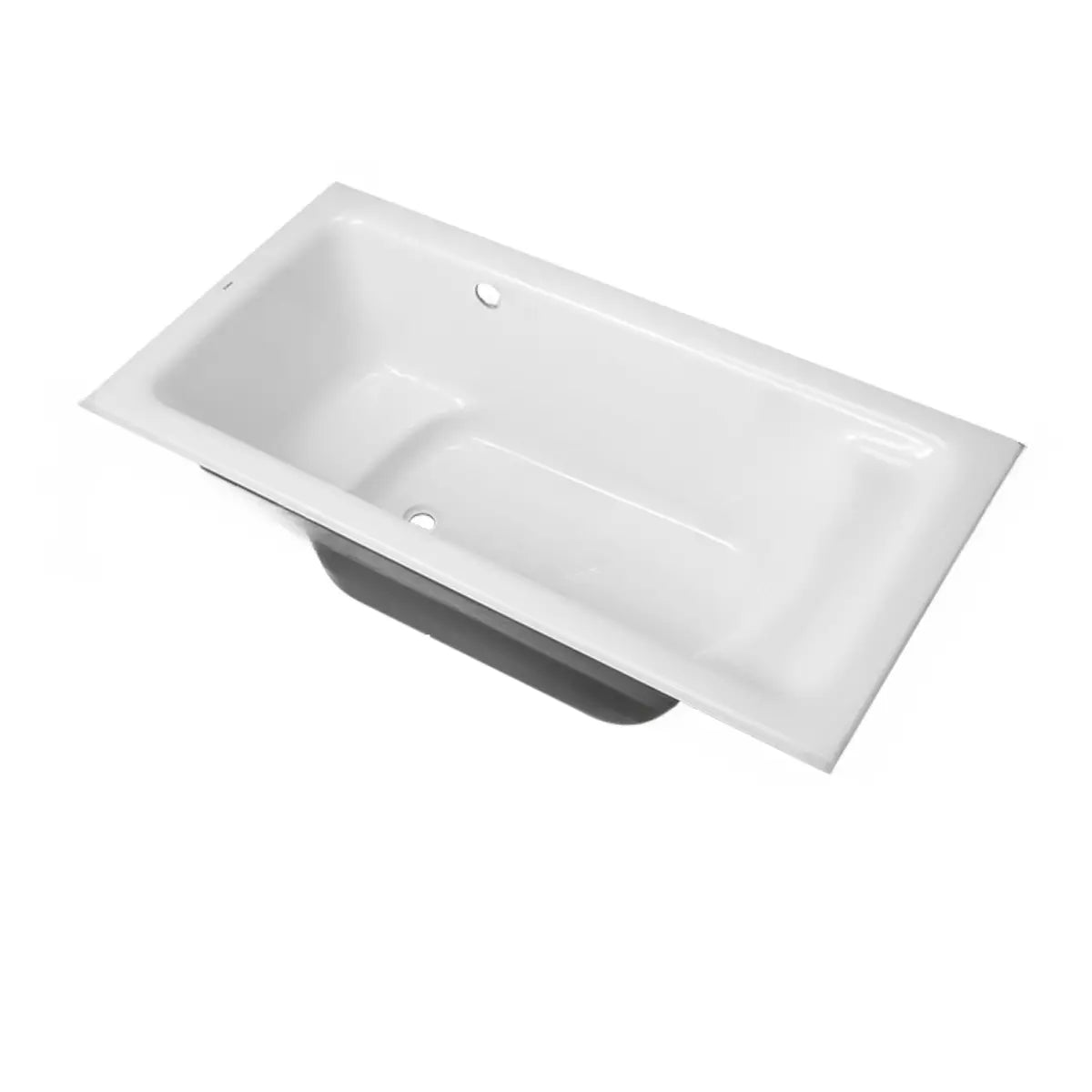 Soothing Rectangle Acrylic White Flat Soaking Bathtub Image - 2