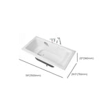 Soothing Rectangle Acrylic White Flat Soaking Bathtub Image - 23