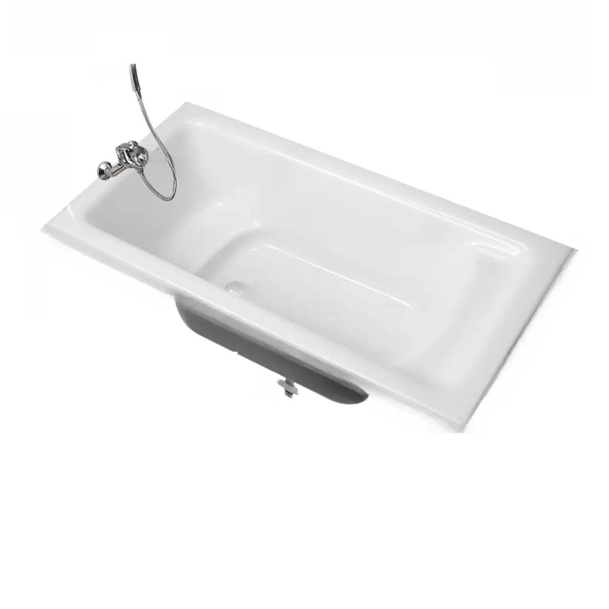 Soothing Rectangle Acrylic White Flat Soaking Bathtub Image - 5