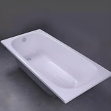 Soothing Rectangle Acrylic White Flat Soaking Bathtub Image - 8