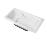 Soothing Rectangle Acrylic White Flat Soaking Bathtub Image - 9