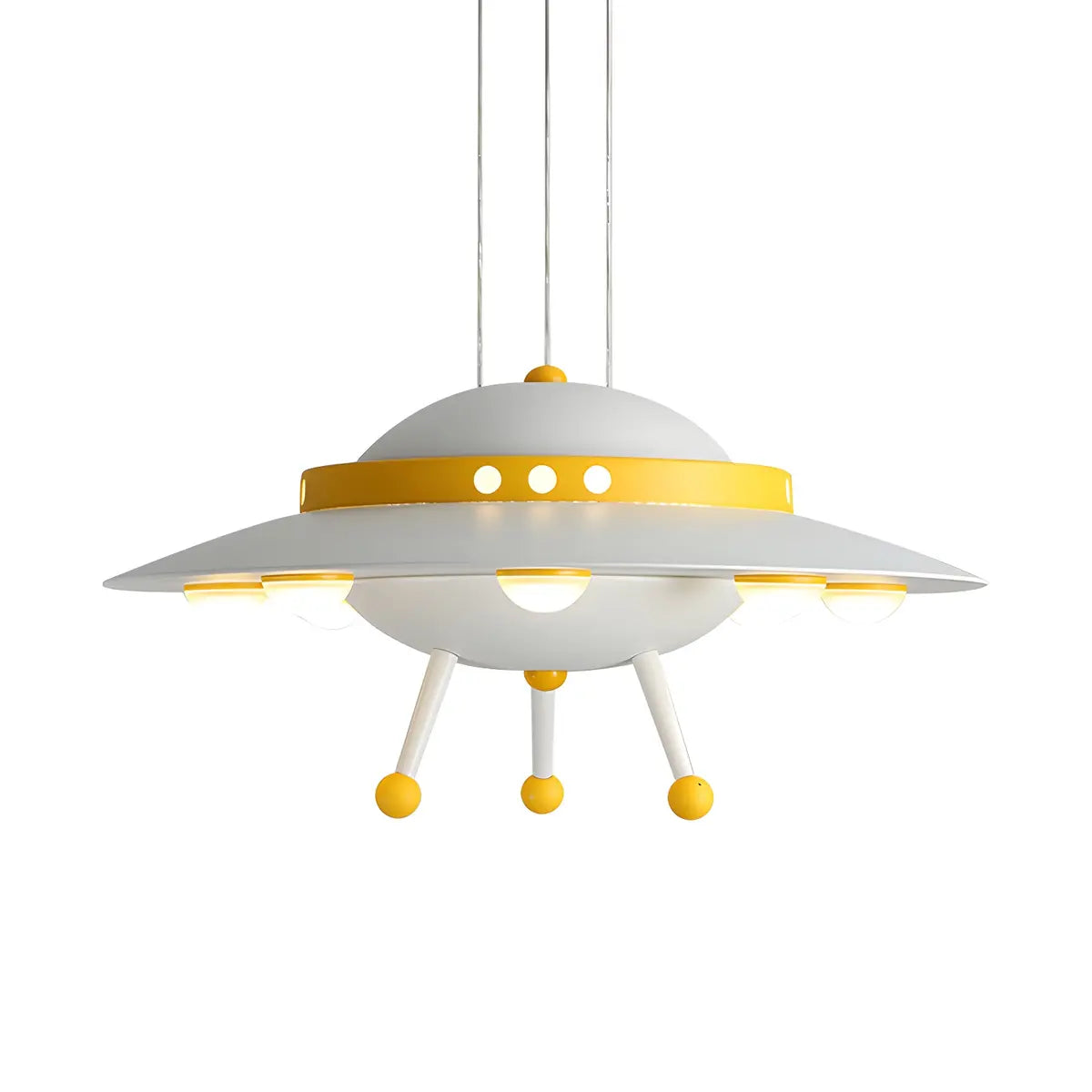 Spaceship Metal Kids Room Blue LED Small Chandelier Image - 7