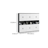 Spacious Rectangle Wooden White Office Storage Cabinet Image - 11