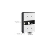 Spacious Rectangle Wooden White Office Storage Cabinet Image - 8