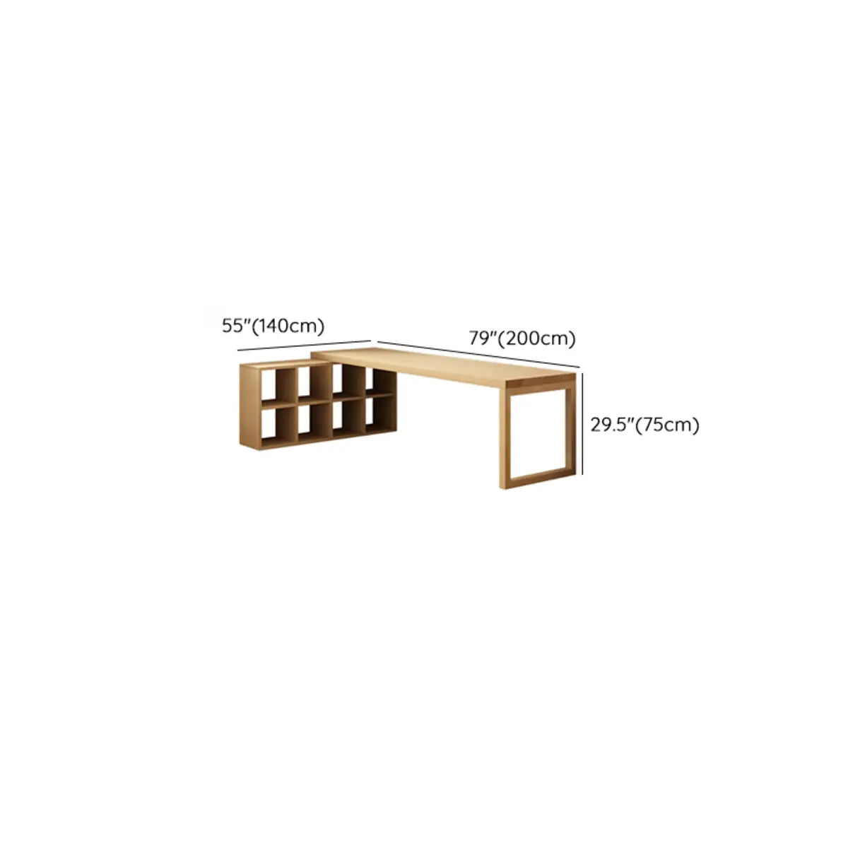 Spacious Wooden Exterior Shelf L-Shaped Writing Desk Image - 13