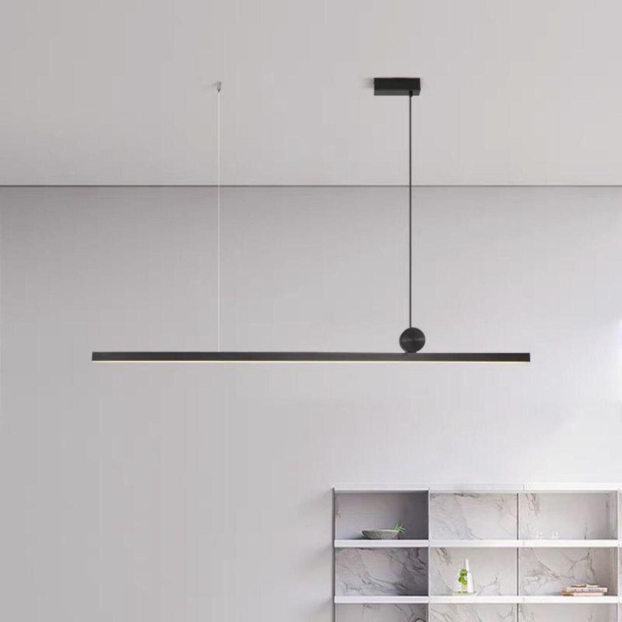 Spherical Accent Modern Linear Island Pendant Light Image - 6