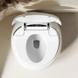 Spherical White Antimicrobial Seat Concealed Tank Toilet Image - 5