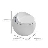 Spherical White Antimicrobial Seat Concealed Tank Toilet #size