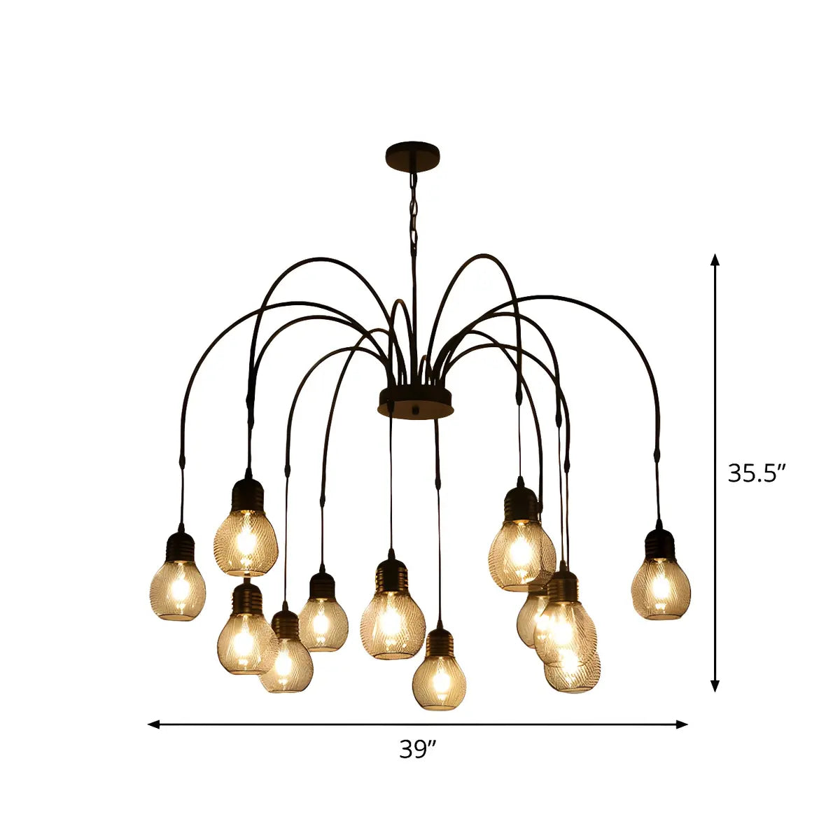 Spider Mesh Large Multi-Light Edison Bulb Chandelier Image - 13