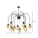 Spider Mesh Large Multi-Light Edison Bulb Chandelier Image - 13