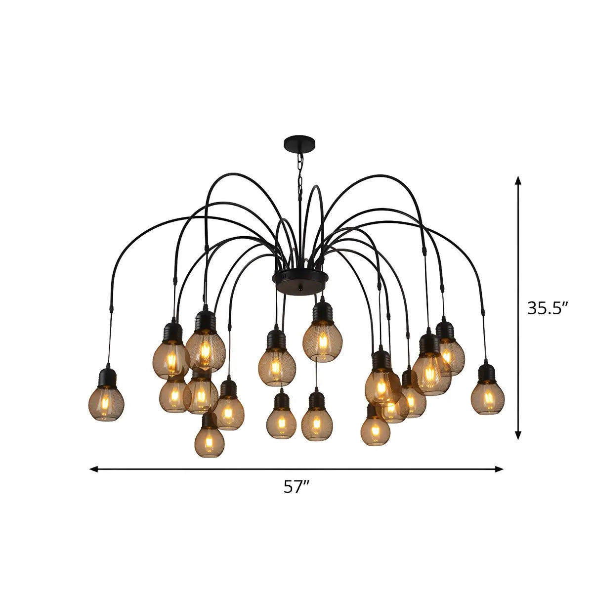 Spider Mesh Large Multi-Light Edison Bulb Chandelier Image - 14