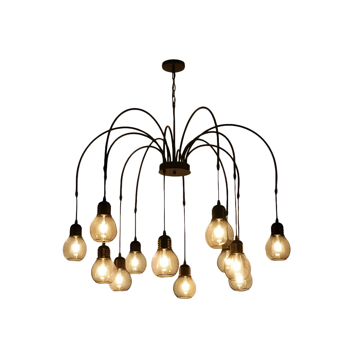 Spider Mesh Large Multi-Light Edison Bulb Chandelier Image - 6