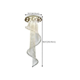 Spiral Crystal Beads Clear Steel Long Foyer Chandelier Image - 13