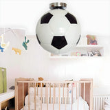 Sporty Globe Football Glass Flush Mount Ceiling Light Image - 1