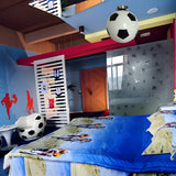 Sporty Globe Football Glass Flush Mount Ceiling Light Image - 4