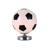 Sporty Globe Football Glass Flush Mount Ceiling Light Image - 7