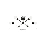 Sputnik Black Semi-Flush Mount Ceiling Light 6-Light Image - 11