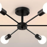 Sputnik Black Semi-Flush Mount Ceiling Light 6-Light Image - 6