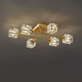 Sputnik Crystal Cube Semi-Flush Mount Light 10-Light Image - 6