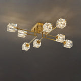 Sputnik Crystal Cube Semi-Flush Mount Light 10-Light Image - 7