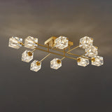 Sputnik Crystal Cube Semi-Flush Mount Light 10-Light Image - 8