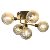 Sputnik Glass Globe Semi-Flush Mount Light 5-Light Image - 9