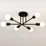 Sputnik Starburst 6-Light Semi-Flush Mount Ceiling Lamp Image - 5