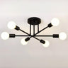 Sputnik Starburst 6-Light Semi-Flush Mount Ceiling Lamp Image - 5