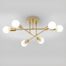 Sputnik Starburst 6-Light Semi-Flush Mount Ceiling Lamp Image - 7