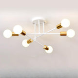 Sputnik Starburst 6-Light Semi-Flush Mount Ceiling Lamp Image - 8