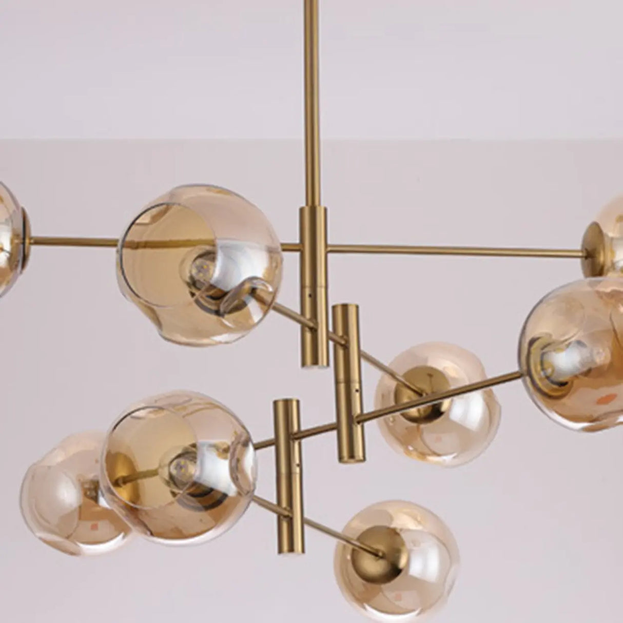 Sputnik Tiered Modern Metal Globe Glass Chandelier 6-Bulb Image - 11