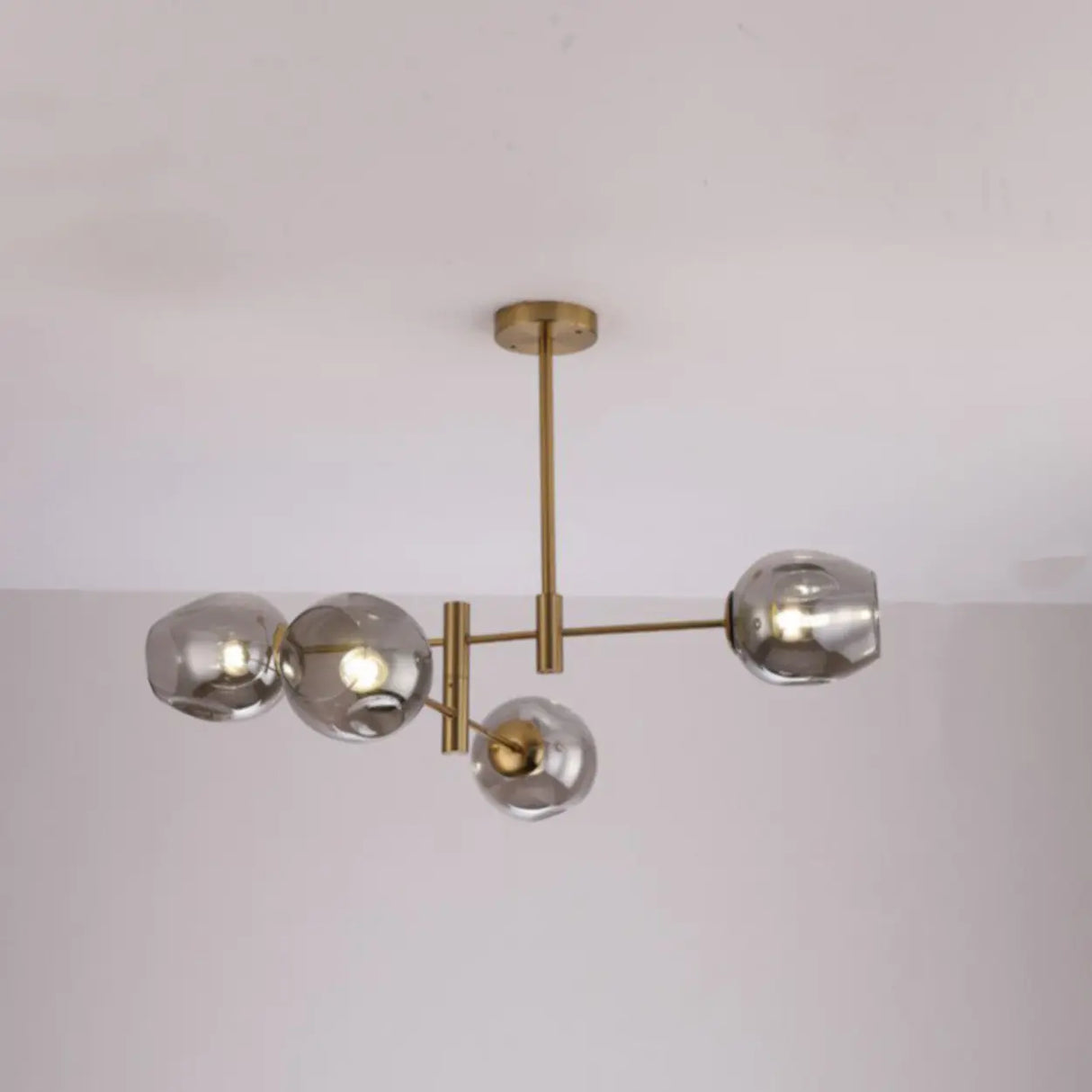 Sputnik Tiered Modern Metal Globe Glass Chandelier 6-Bulb Image - 12