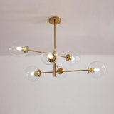 Sputnik Tiered Modern Metal Globe Glass Chandelier 6-Bulb Image - 13