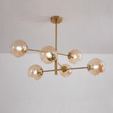 Sputnik Tiered Modern Metal Globe Glass Chandelier 6-Bulb Image - 15