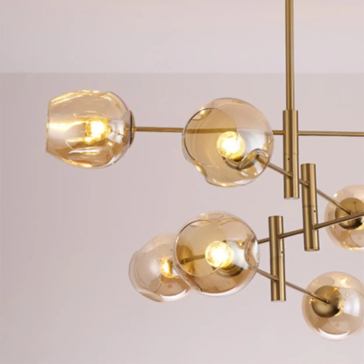 Sputnik Tiered Modern Metal Globe Glass Chandelier 6-Bulb Image - 20