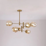 Sputnik Tiered Modern Metal Globe Glass Chandelier 6-Bulb Image - 21