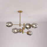 Sputnik Tiered Modern Metal Globe Glass Chandelier 6-Bulb Image - 22